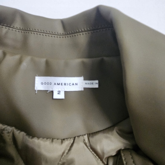 Good American Faux Leather Chore Zipper Front Collared Jacket Size 2 XL NW0T - Picture 9 of 10